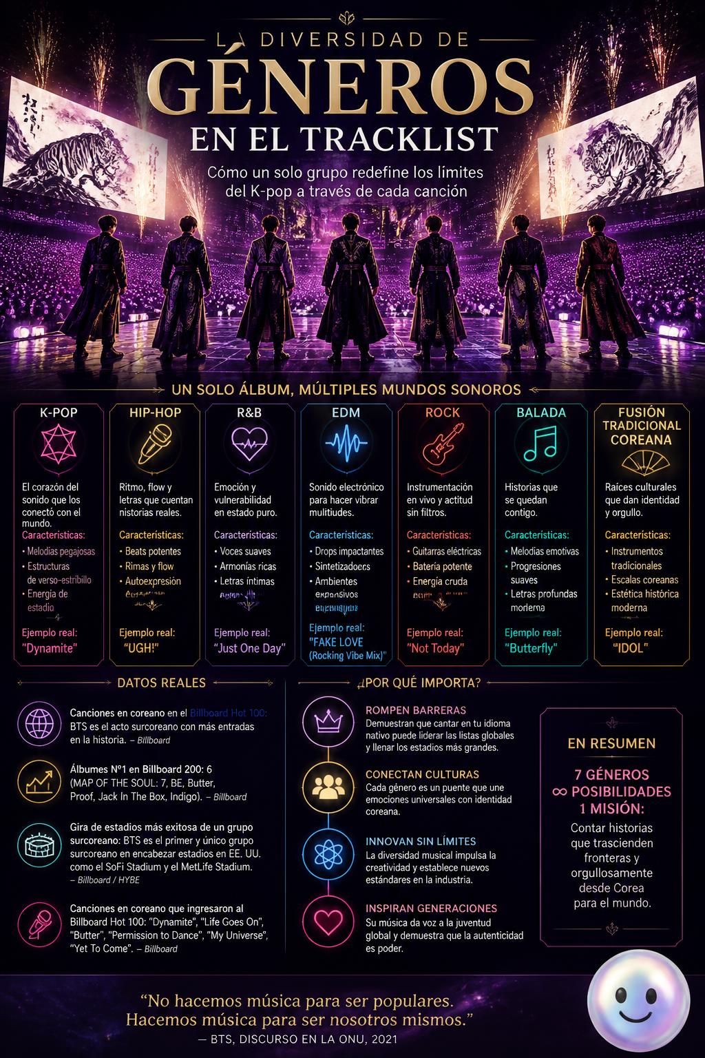 La diversidad de géneros en el tracklist