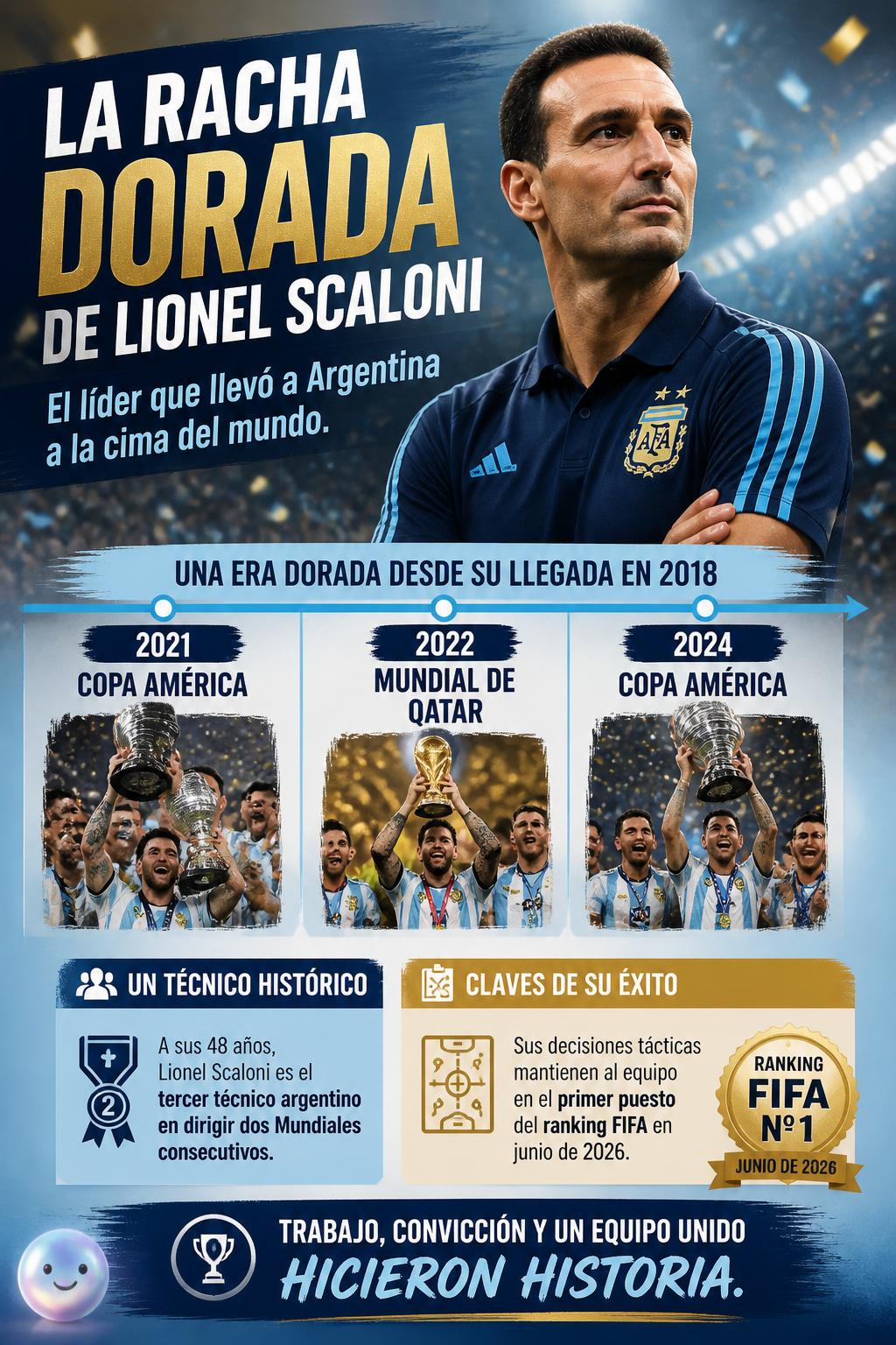 La racha dorada de Lionel Scaloni