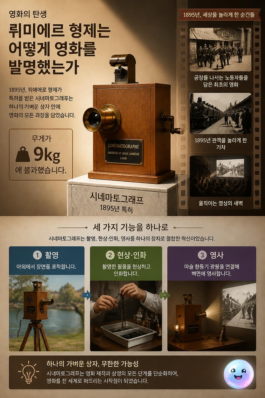 세 가지 기능을 하나로 합친 시네마토그래프