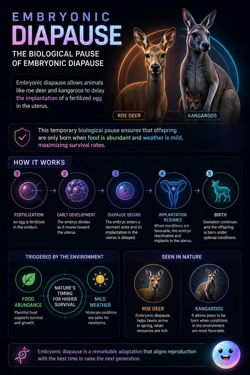 The biological pause of embryonic diapause