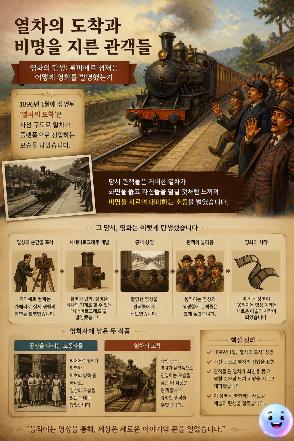 열차의 도착과 비명을 지른 관객들