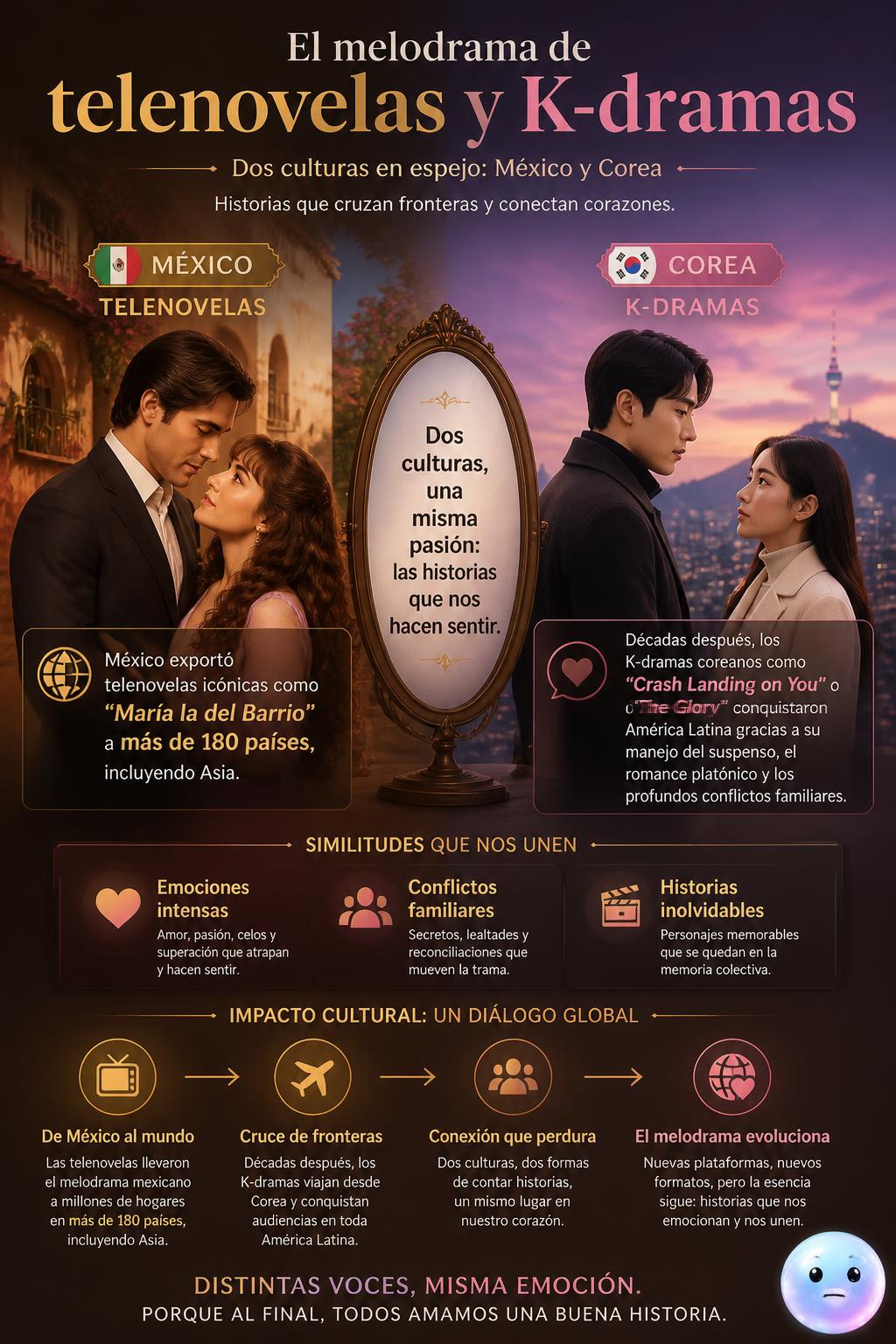 El melodrama de telenovelas y K-dramas