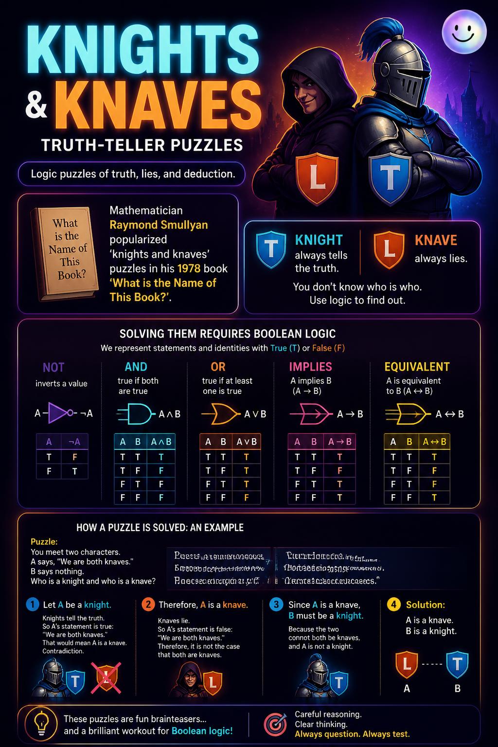 Knight and knave truth-teller puzzles