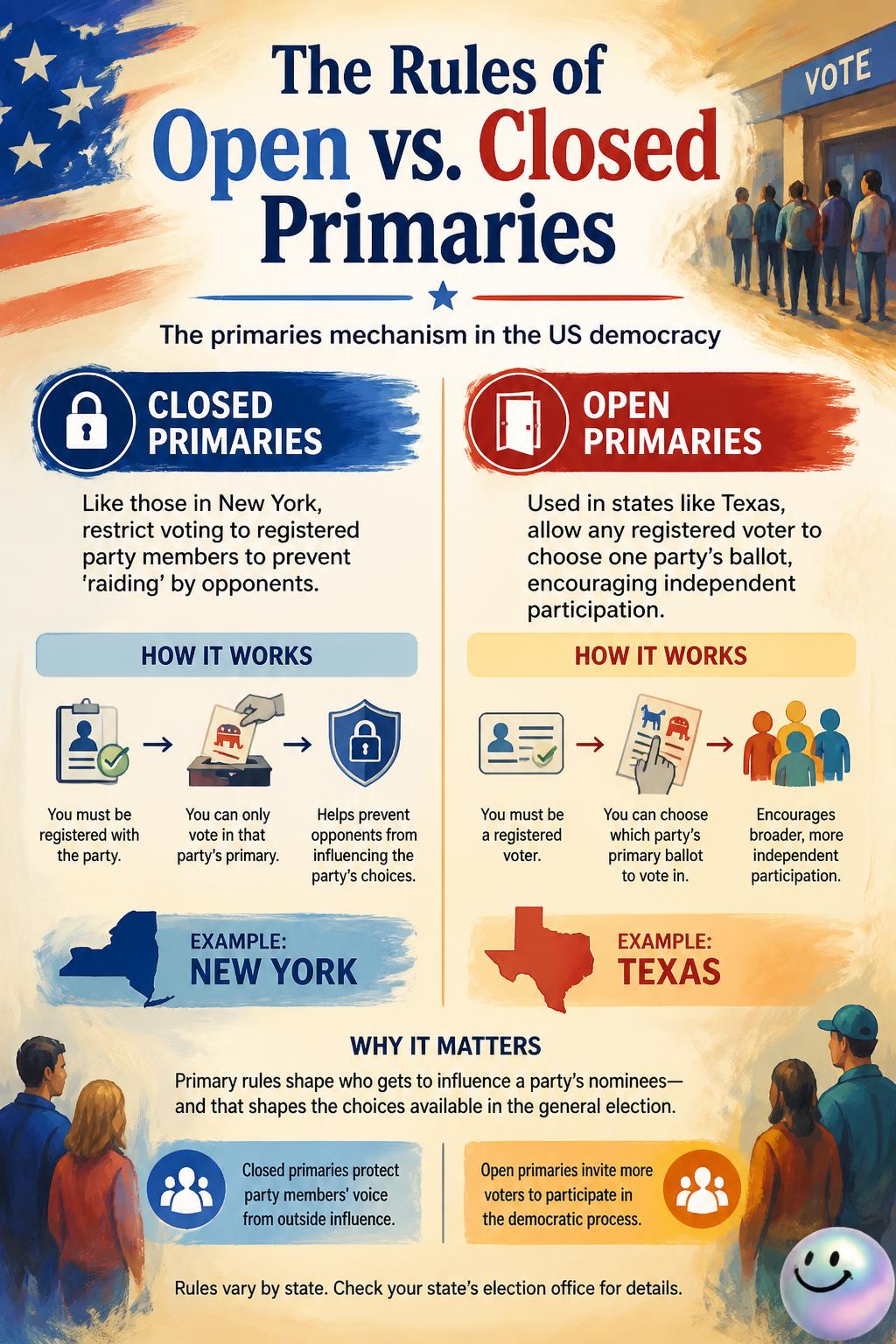 The rules of open versus closed primaries