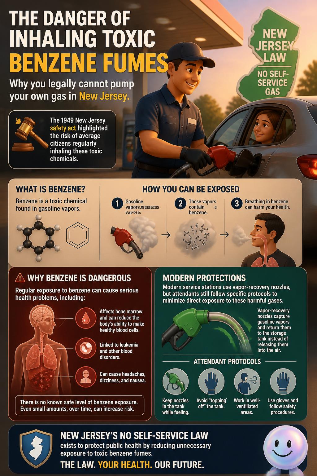 The danger of inhaling toxic benzene fumes