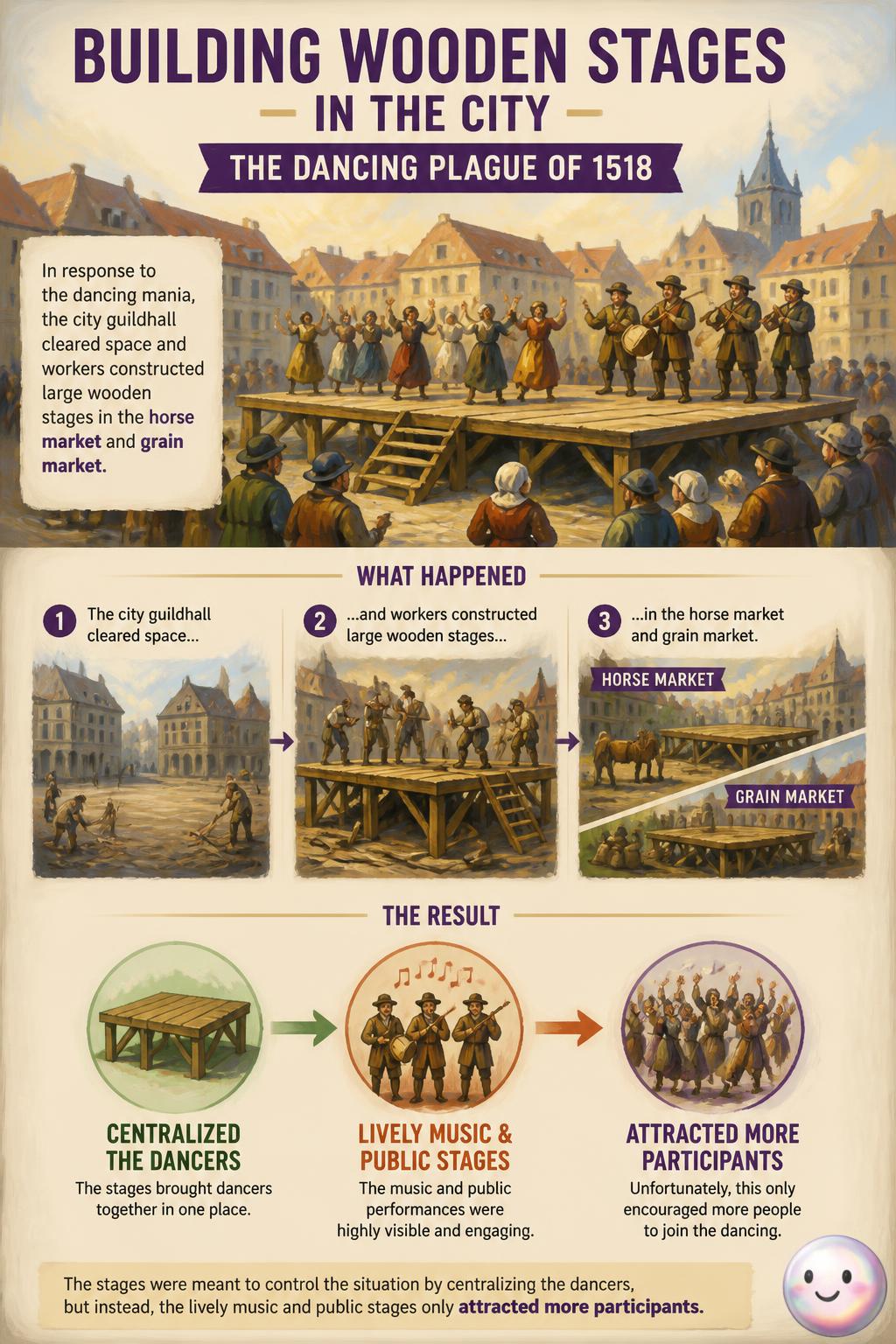 Building wooden stages in the city