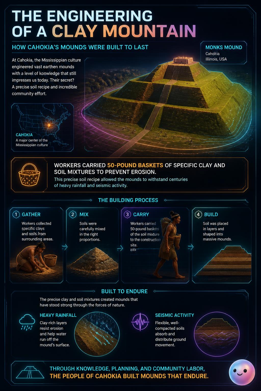 The engineering of a clay mountain