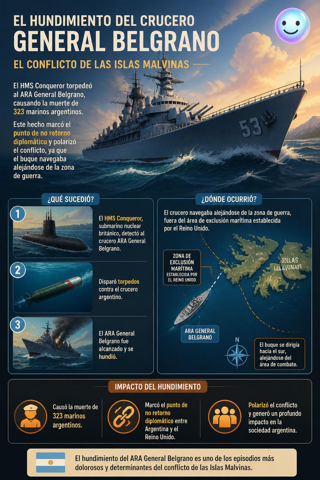 El hundimiento del crucero General Belgrano
