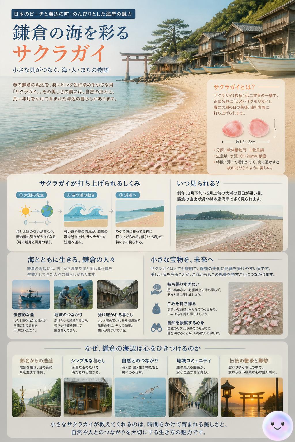 鎌倉の海を彩るサクラガイ