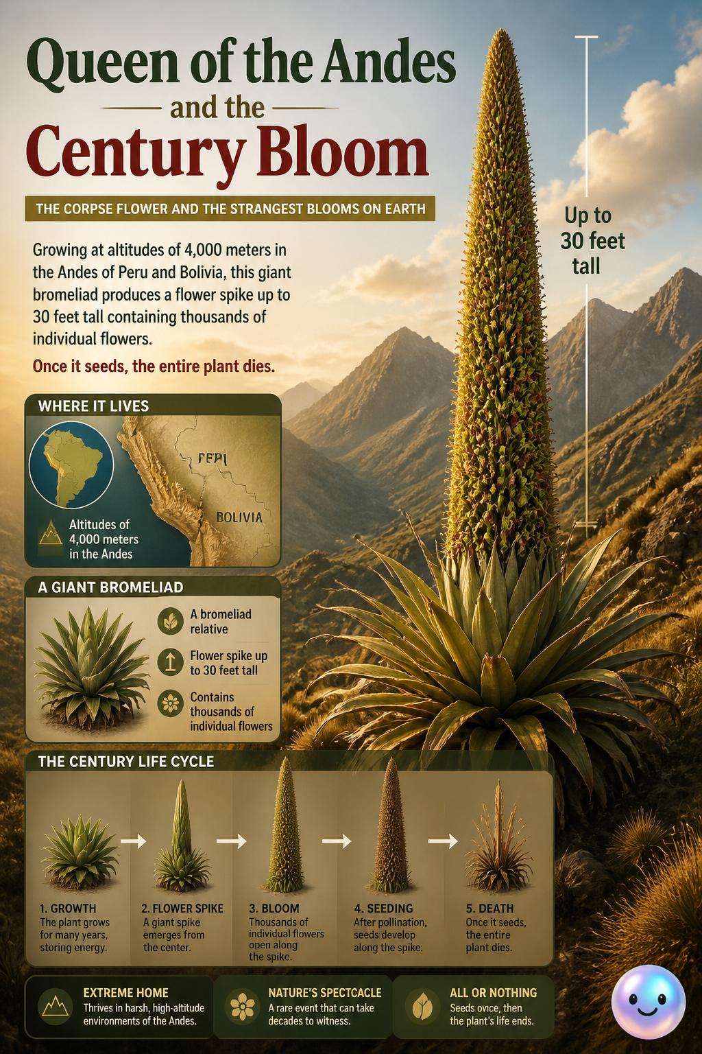 Queen of the Andes and the century bloom