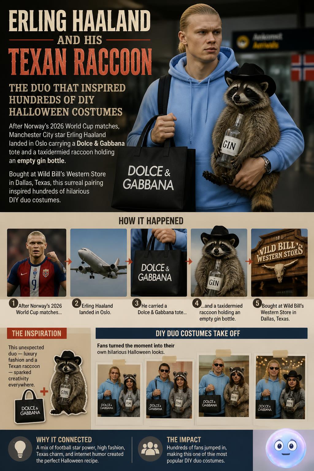 Erling Haaland and his Texan raccoon