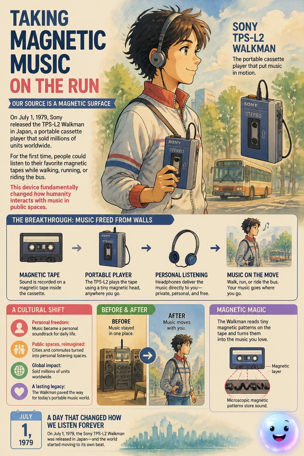 Taking magnetic music on the run