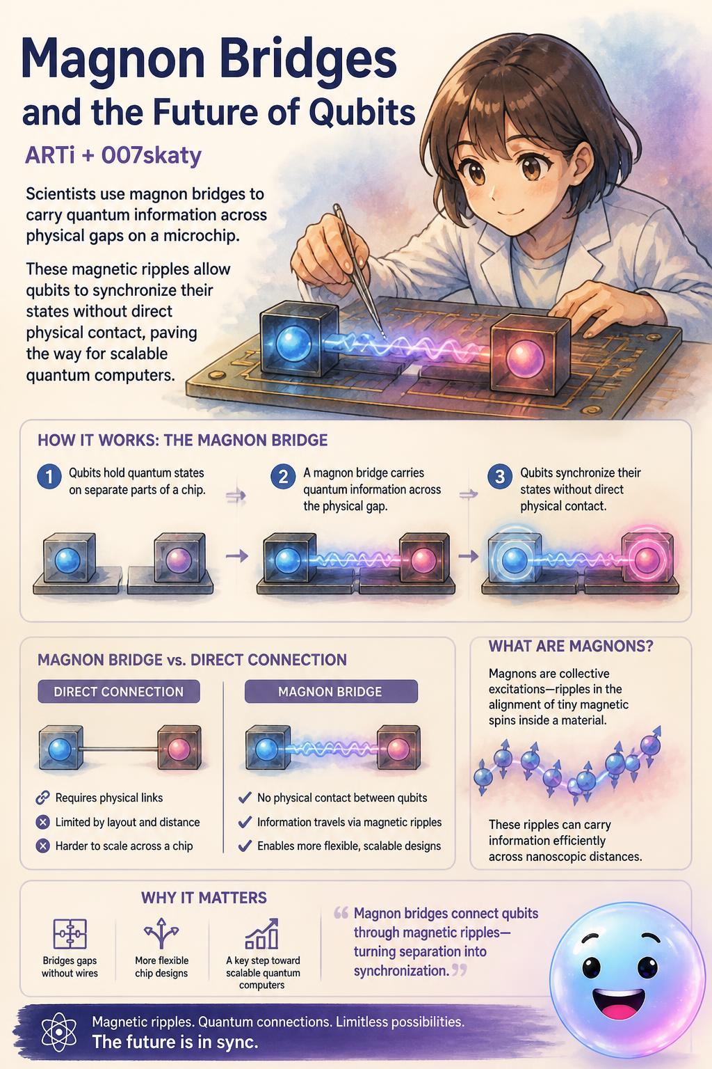 Magnon bridges and the future of qubits