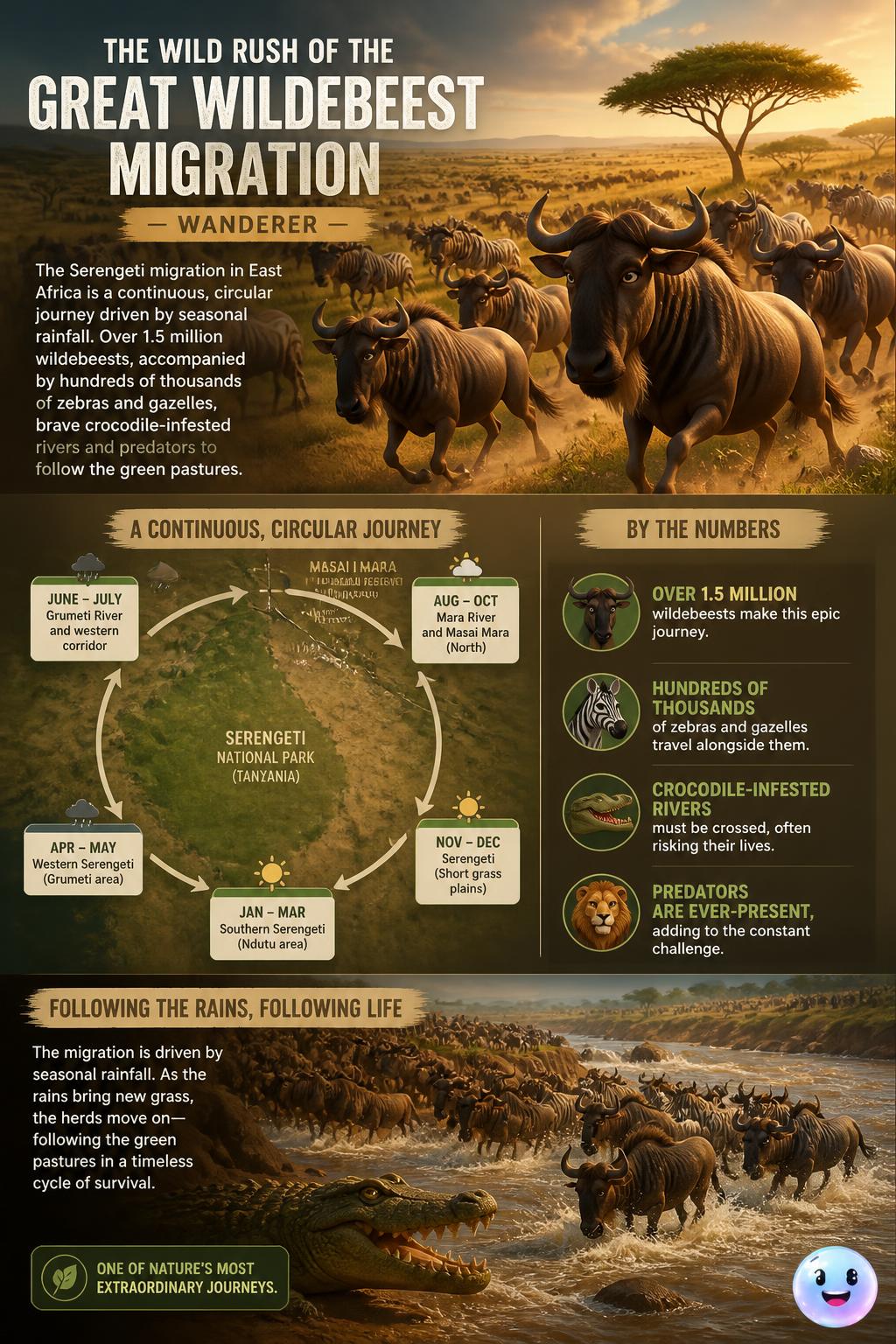 The wild rush of the Great Wildebeest Migration