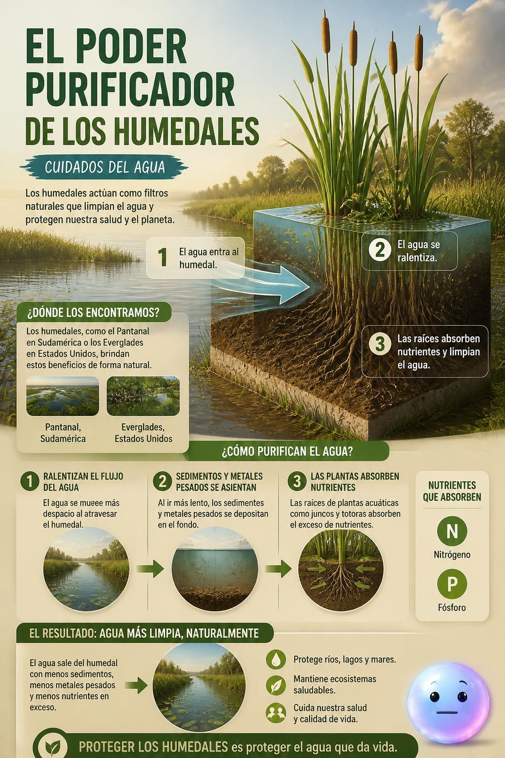 El poder purificador de los humedales