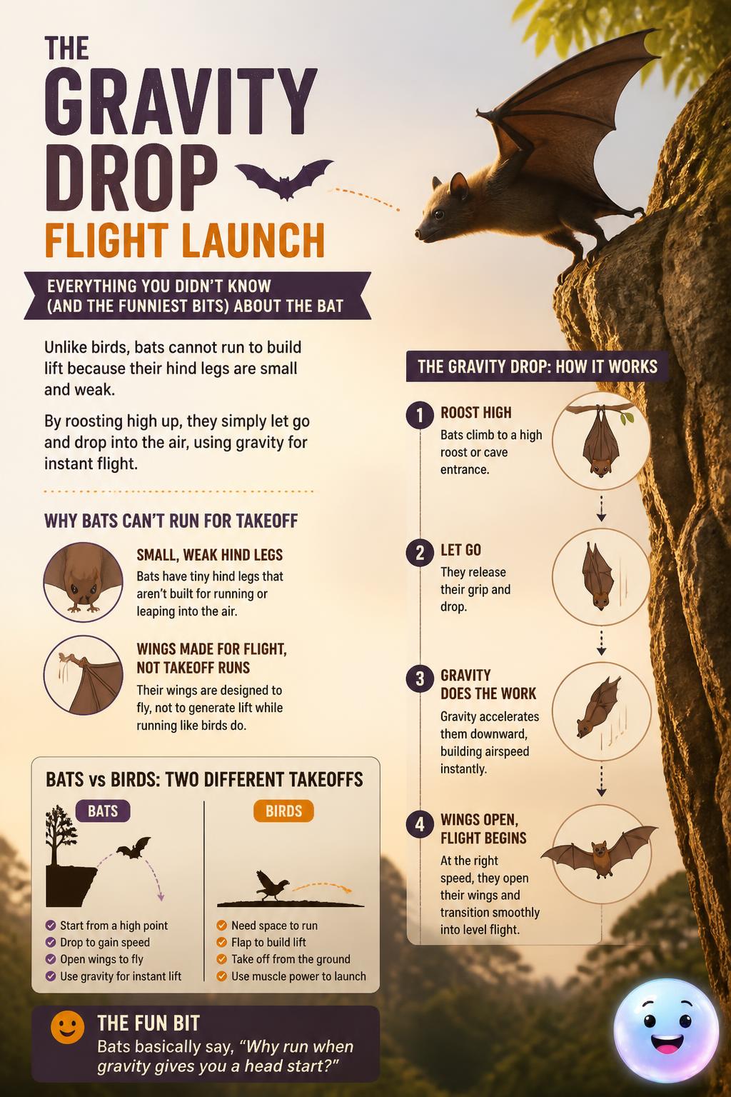 The gravity drop flight launch