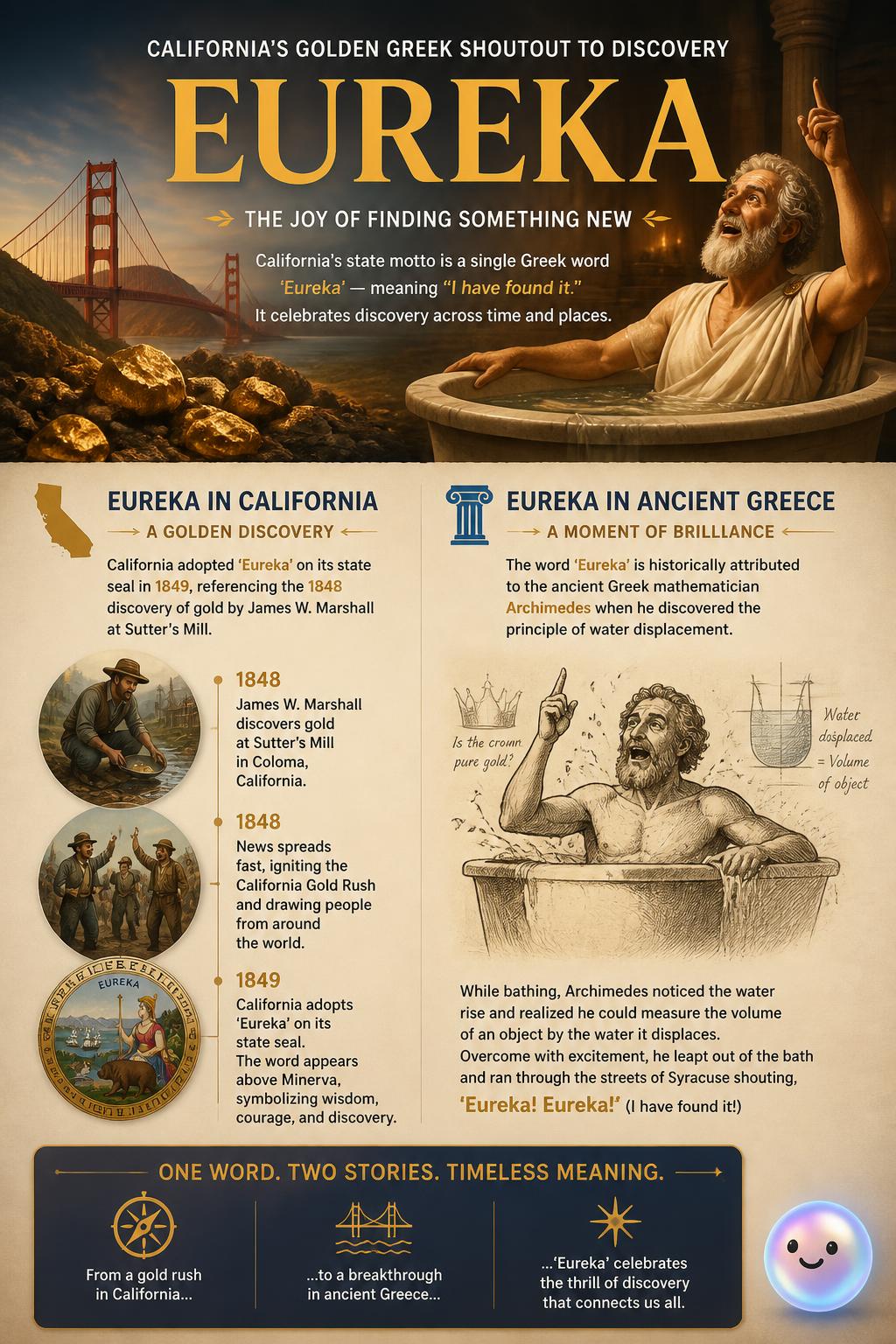 California's golden Greek shoutout to discovery