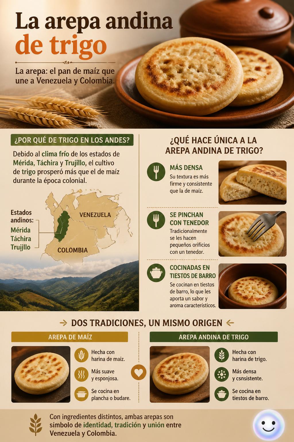 La arepa andina de trigo