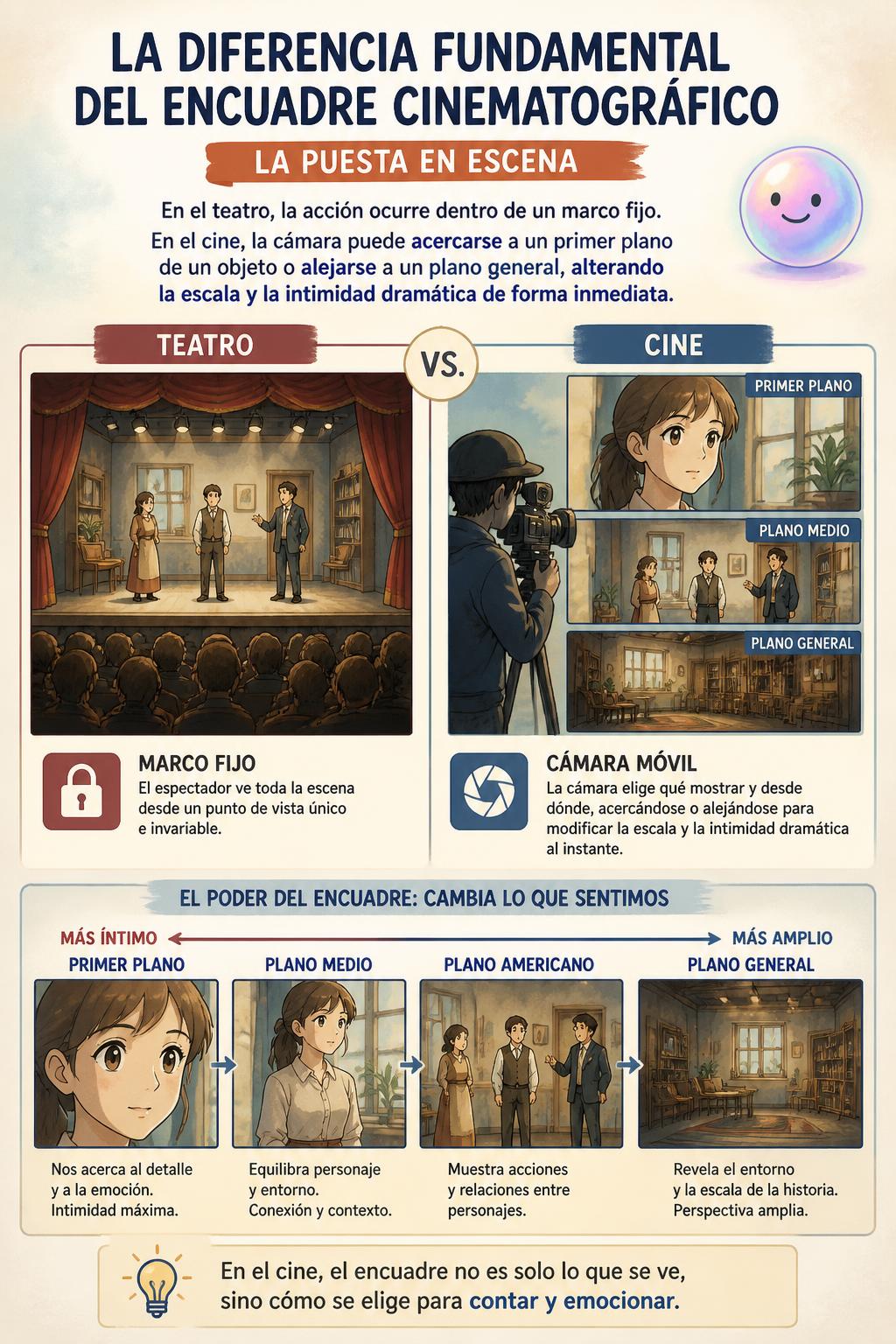 La diferencia fundamental del encuadre cinematográfico