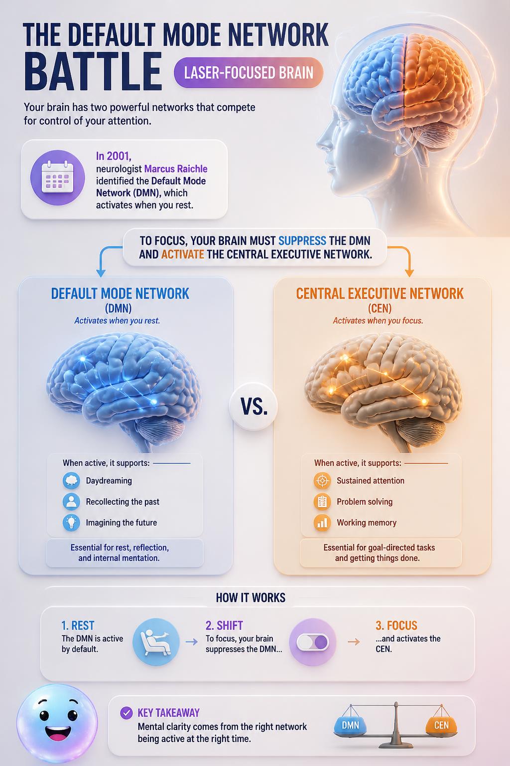 The default mode network battle