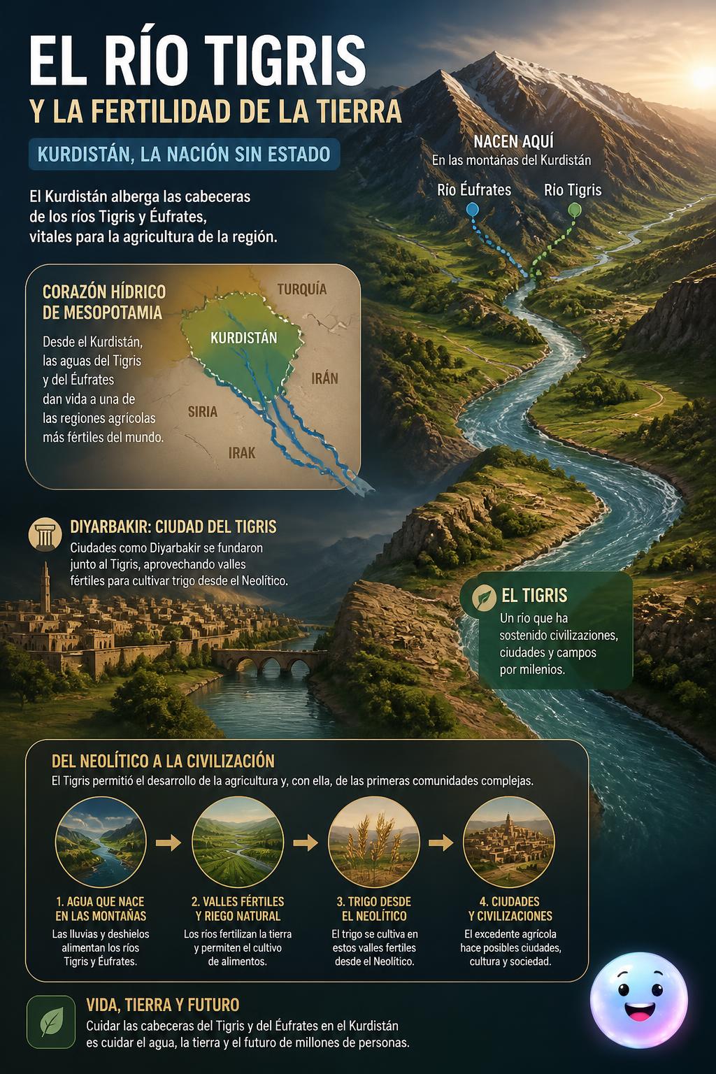 El río Tigris y la fertilidad de la tierra