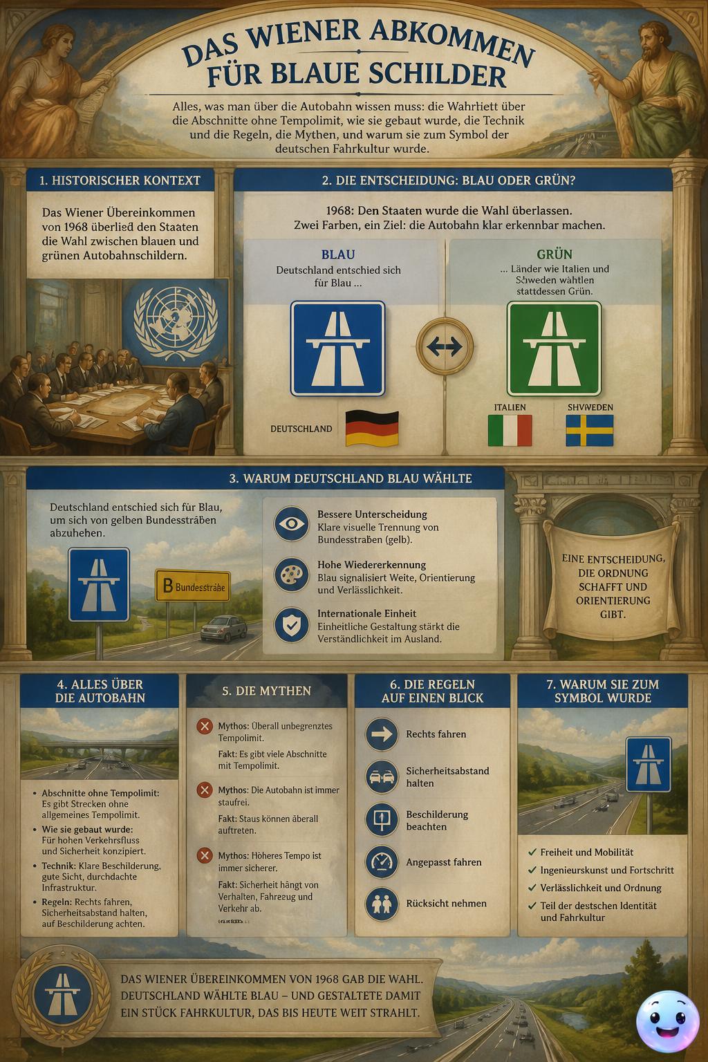 Das Wiener Abkommen für blaue Schilder