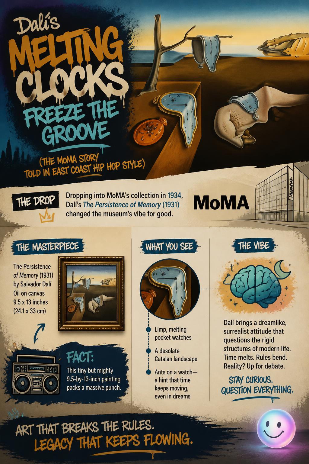 Dali's melting clocks freeze the groove
