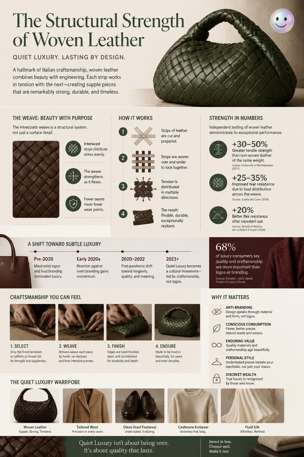 The structural strength of woven leather