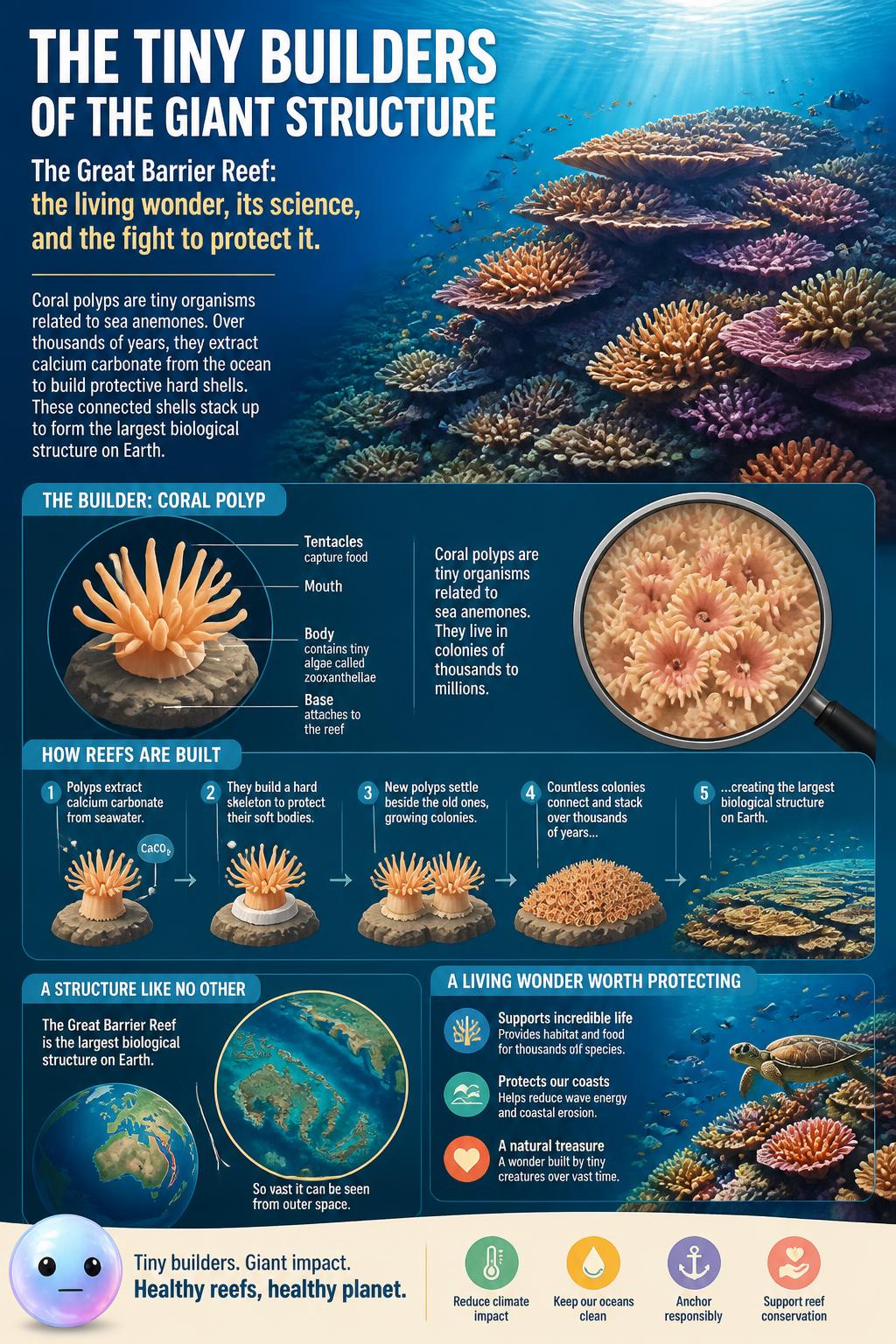 The tiny builders of the giant structure