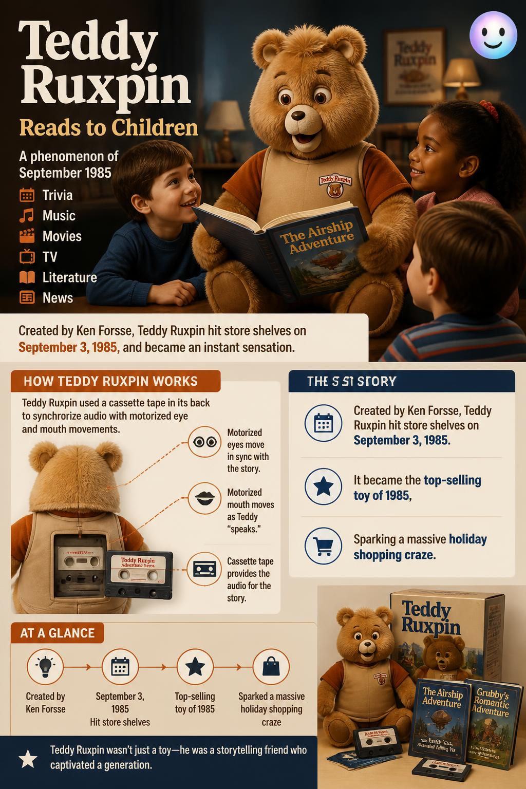 Teddy Ruxpin reads to children