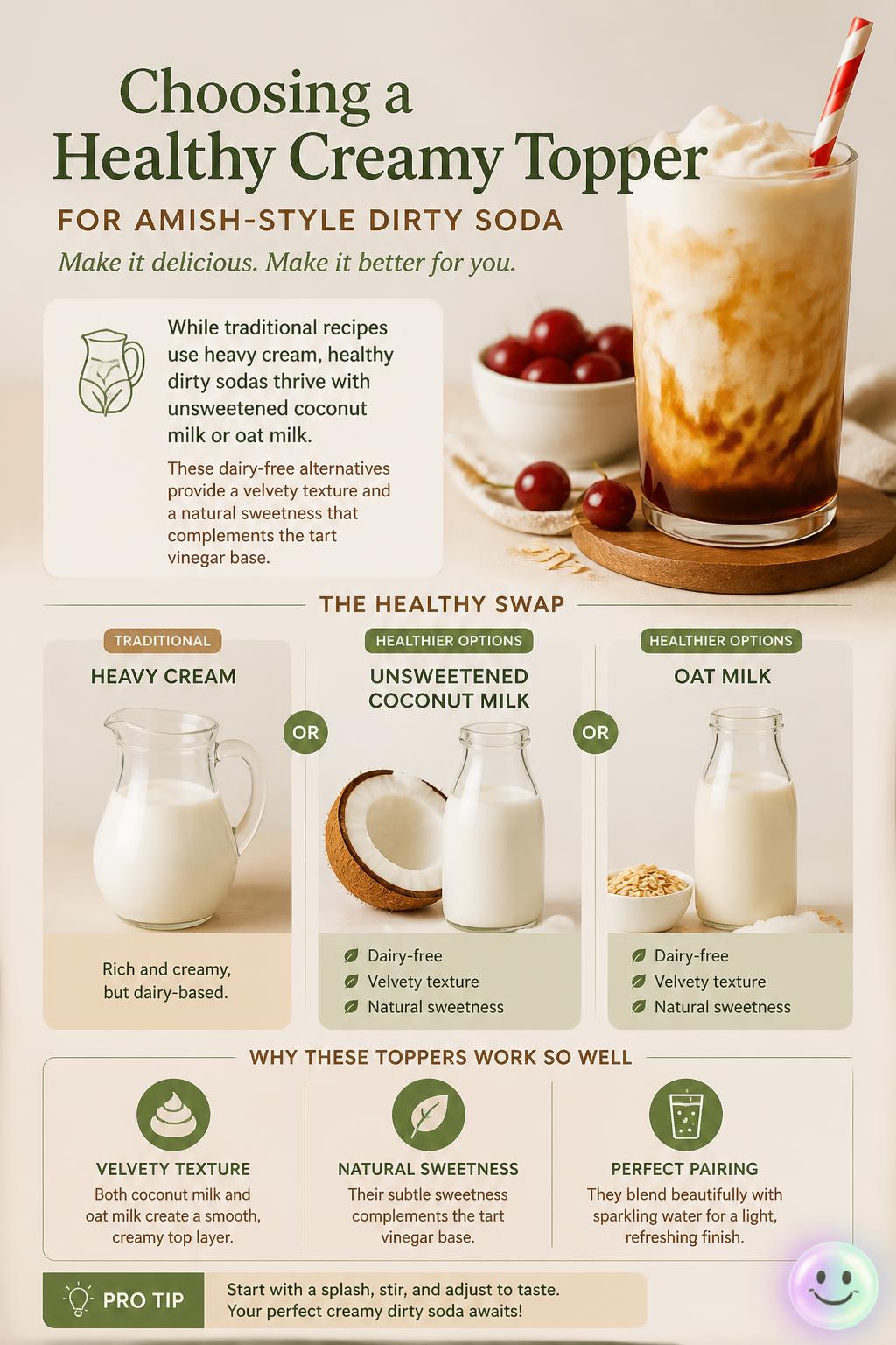 Choosing a healthy creamy topper
