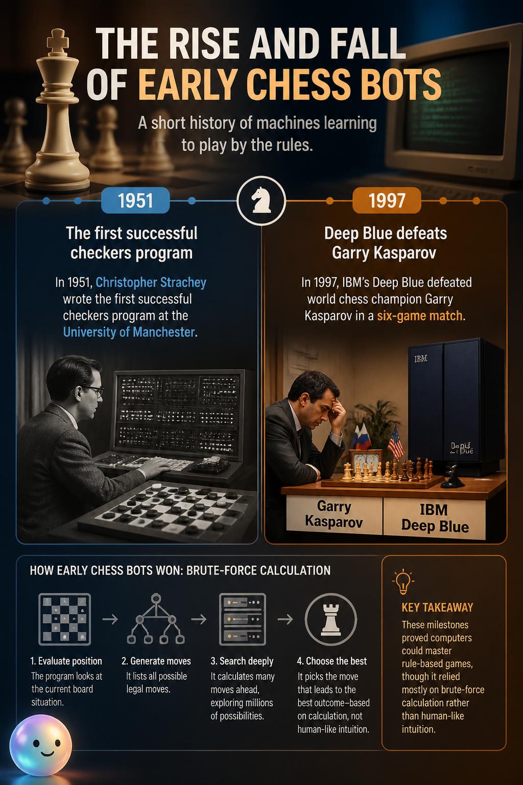 The rise and fall of early chess bots