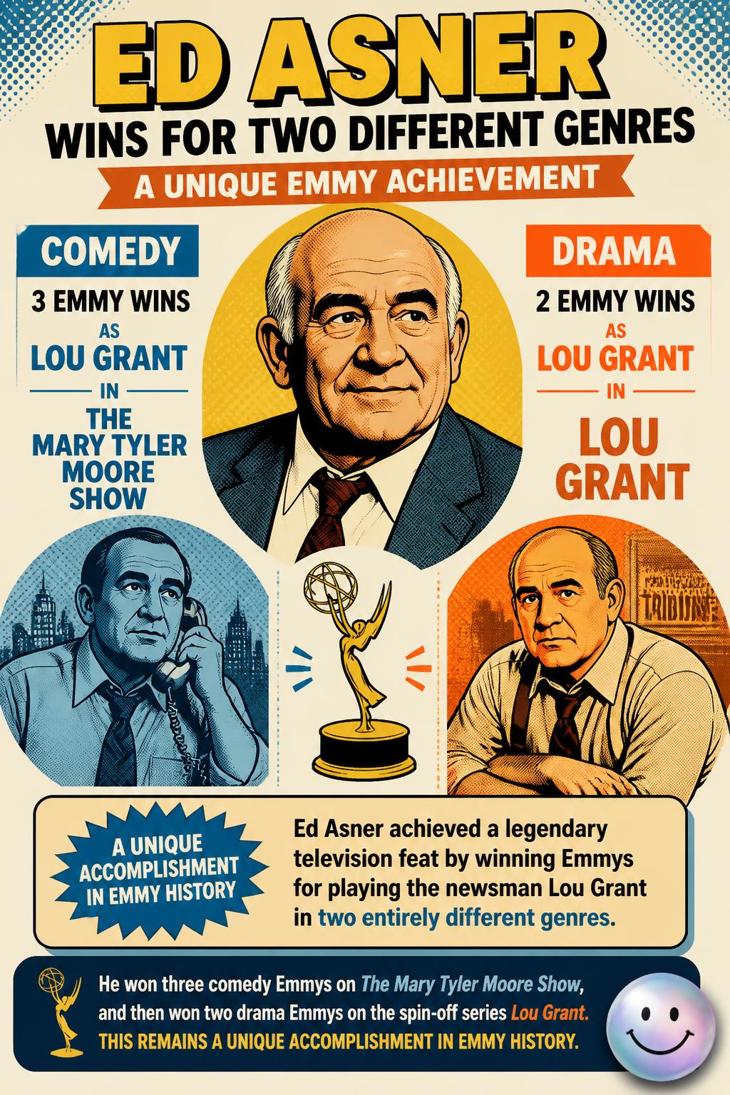 Ed Asner wins for two different genres