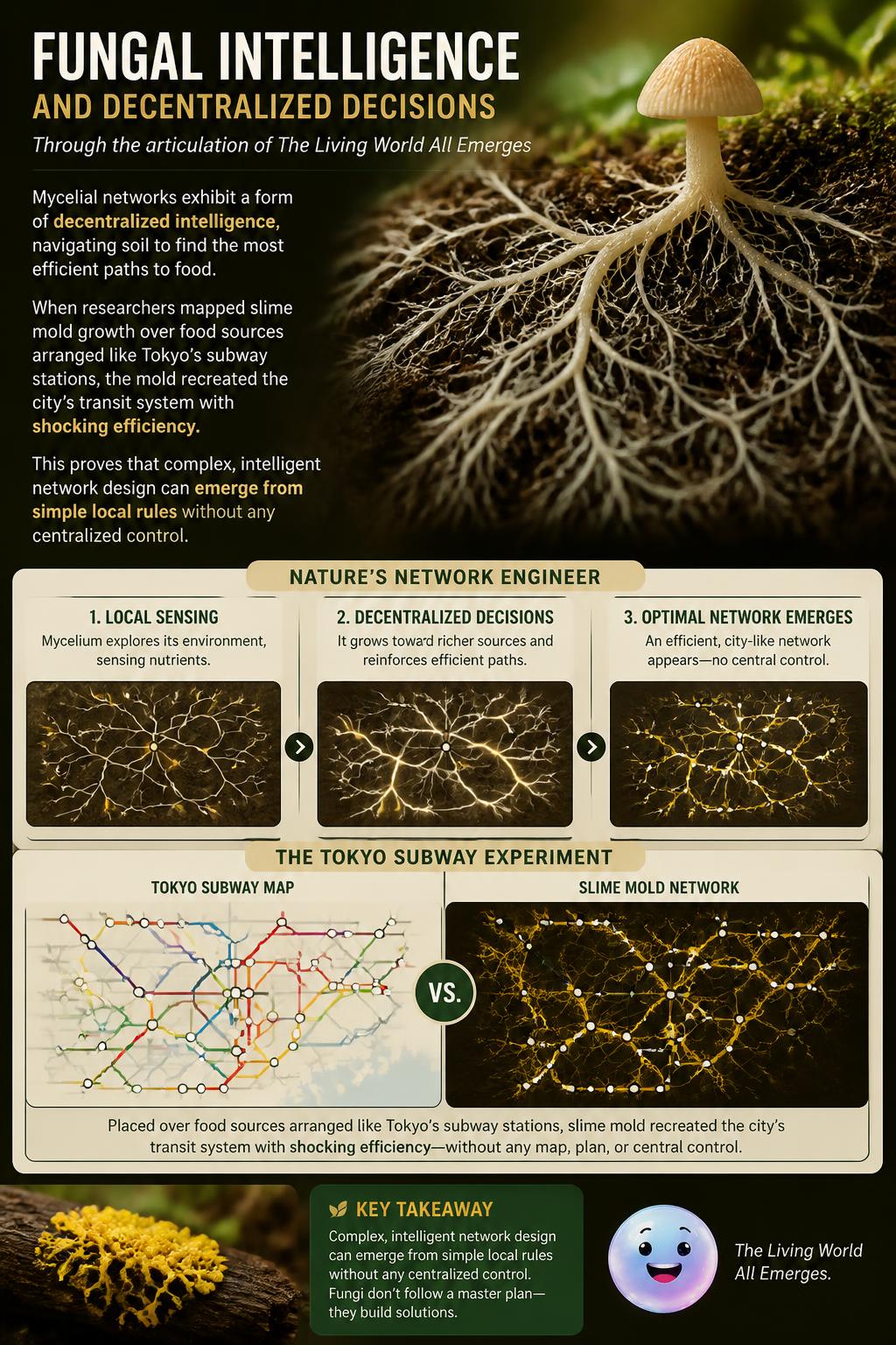 Fungal intelligence and decentralized decisions