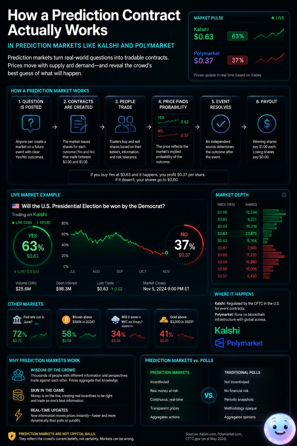 How a prediction contract actually works