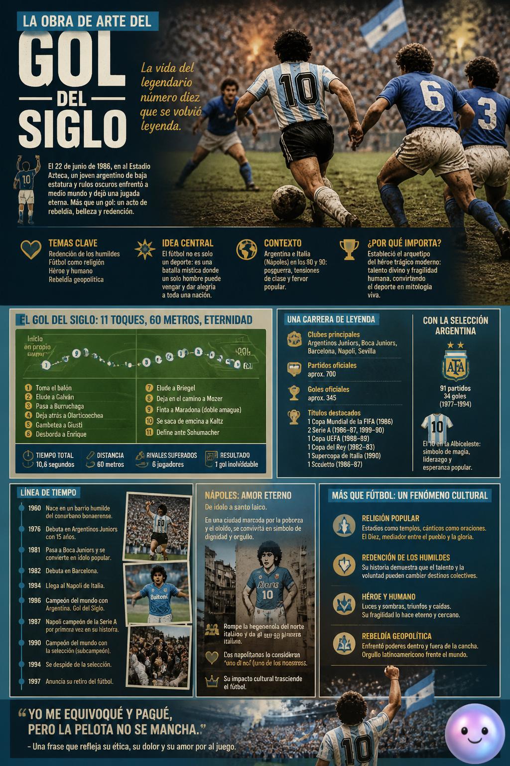 La obra de arte del gol del siglo
