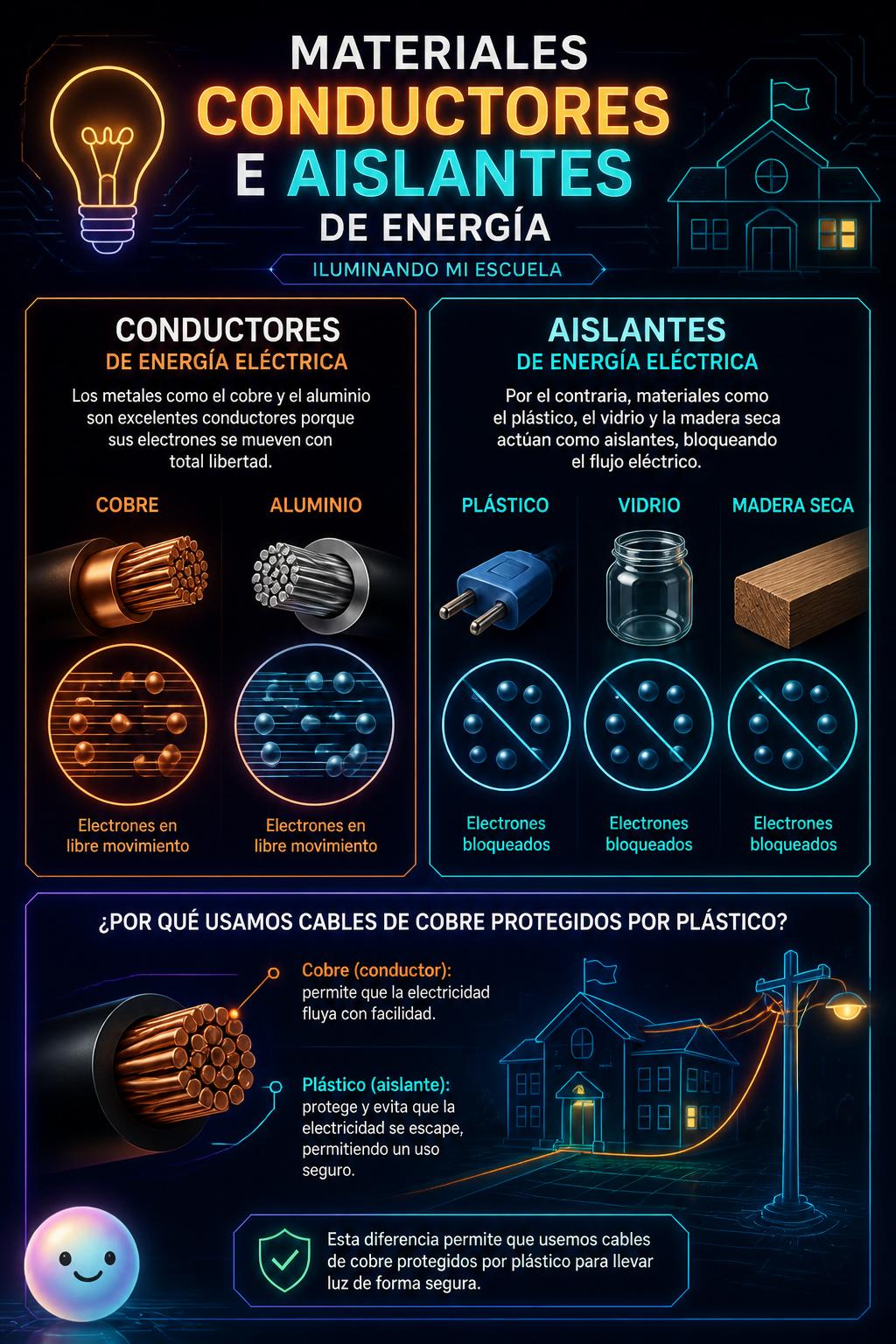Materiales conductores y aislantes de energía