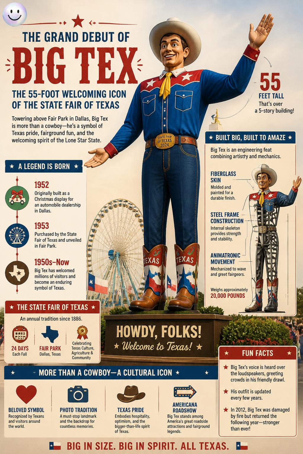 The grand debut of Big Tex