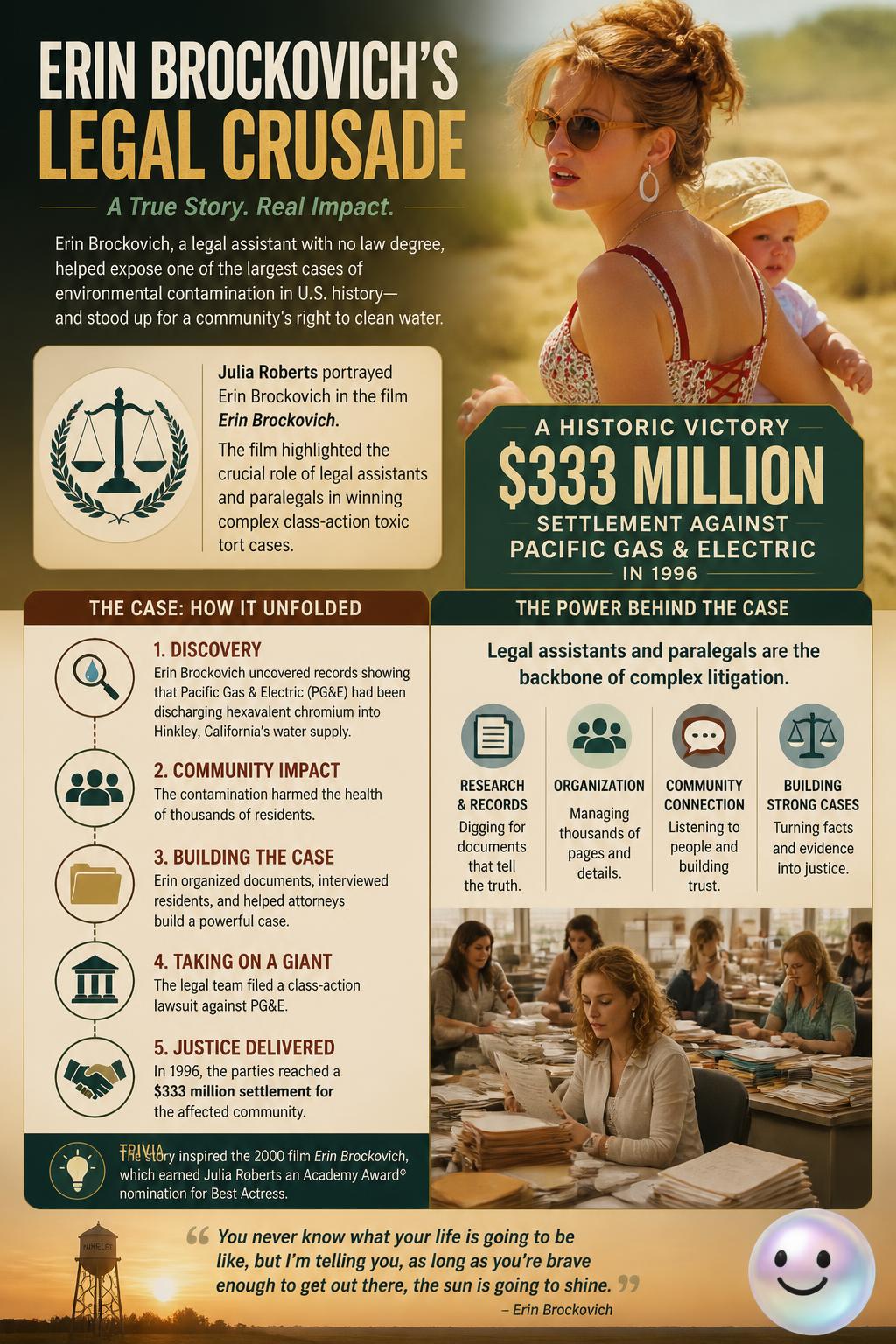 Erin Brockovich's legal crusade