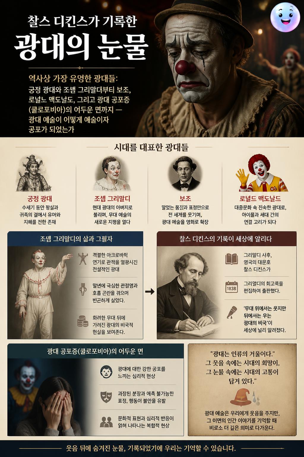 찰스 디킨스가 기록한 광대의 눈물