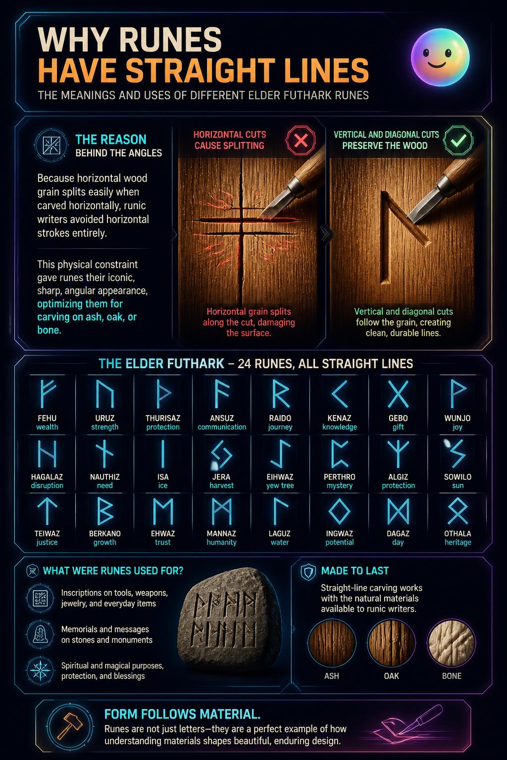 Why runes have straight lines