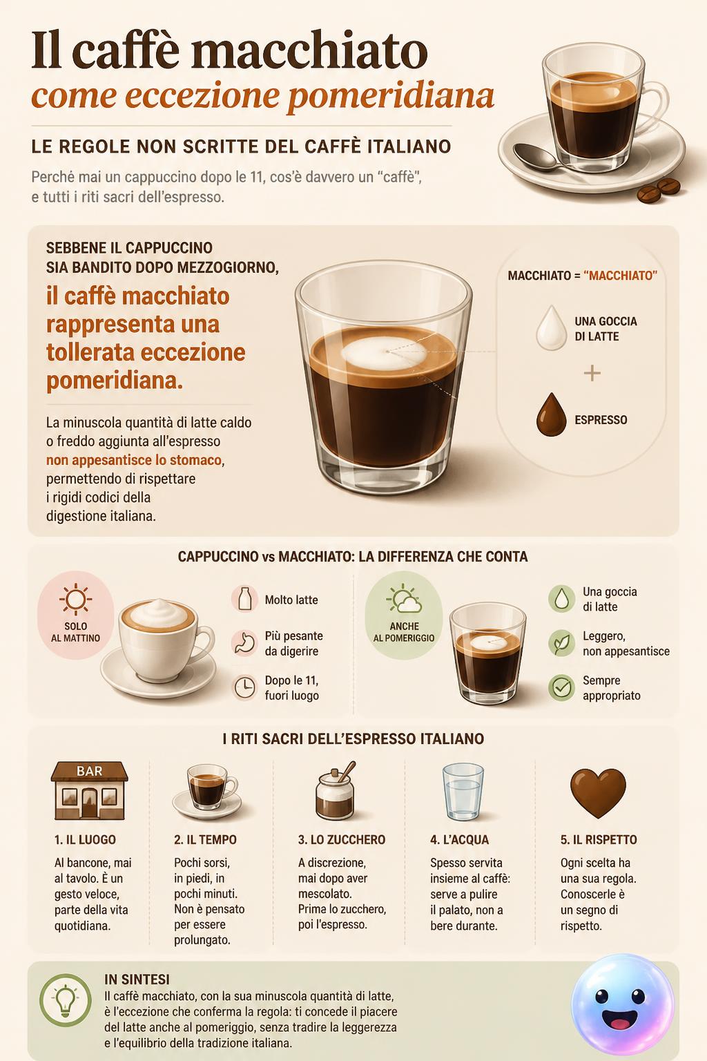 Il caffè macchiato come eccezione pomeridiana
