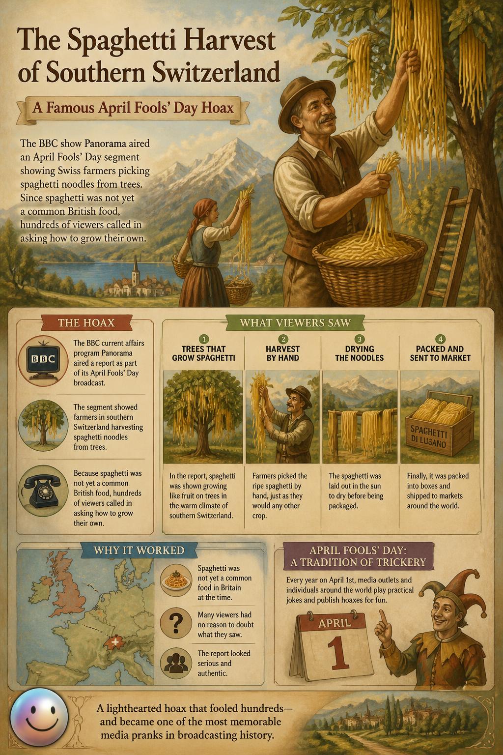 The spaghetti harvest of southern Switzerland