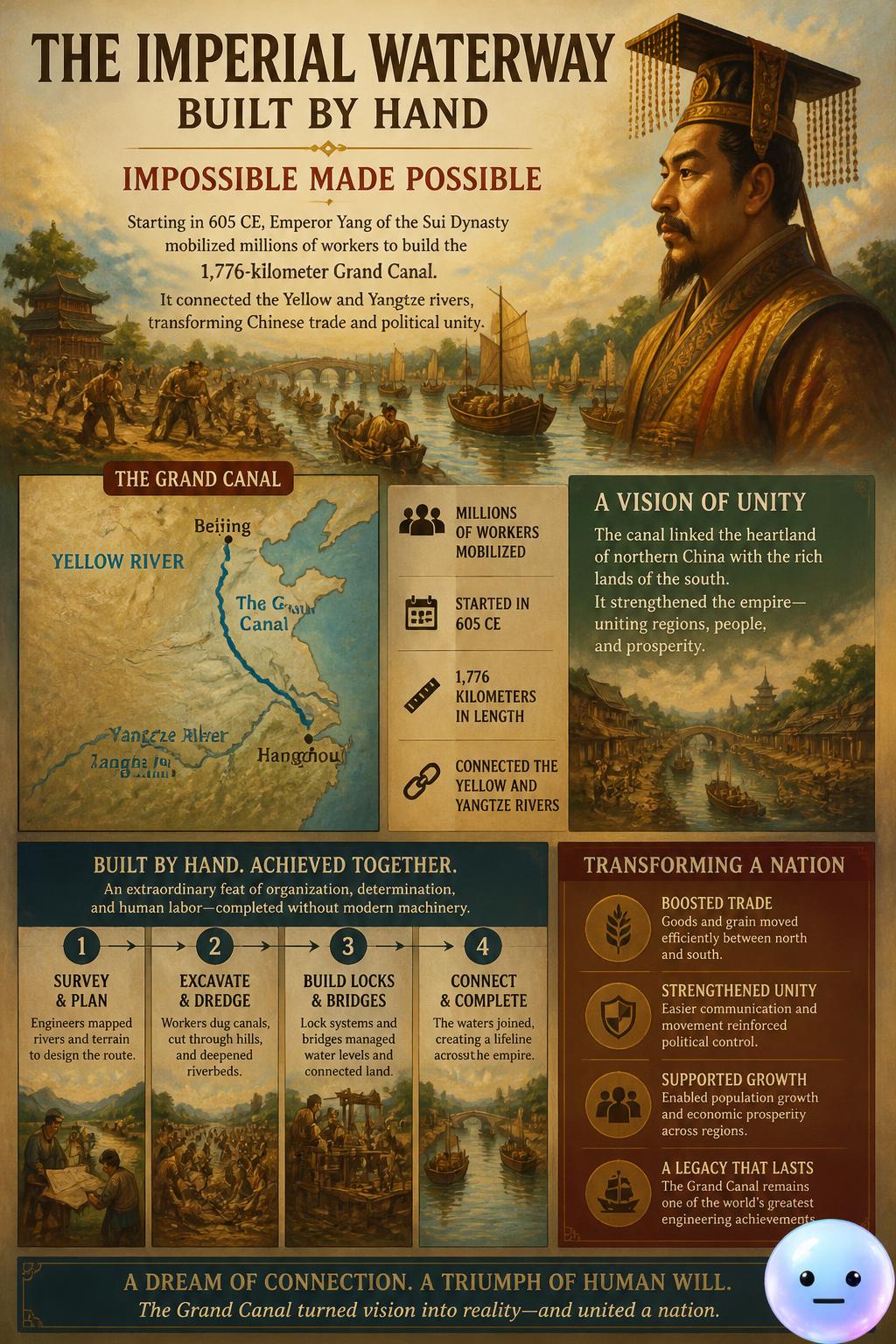 The imperial waterway built by hand