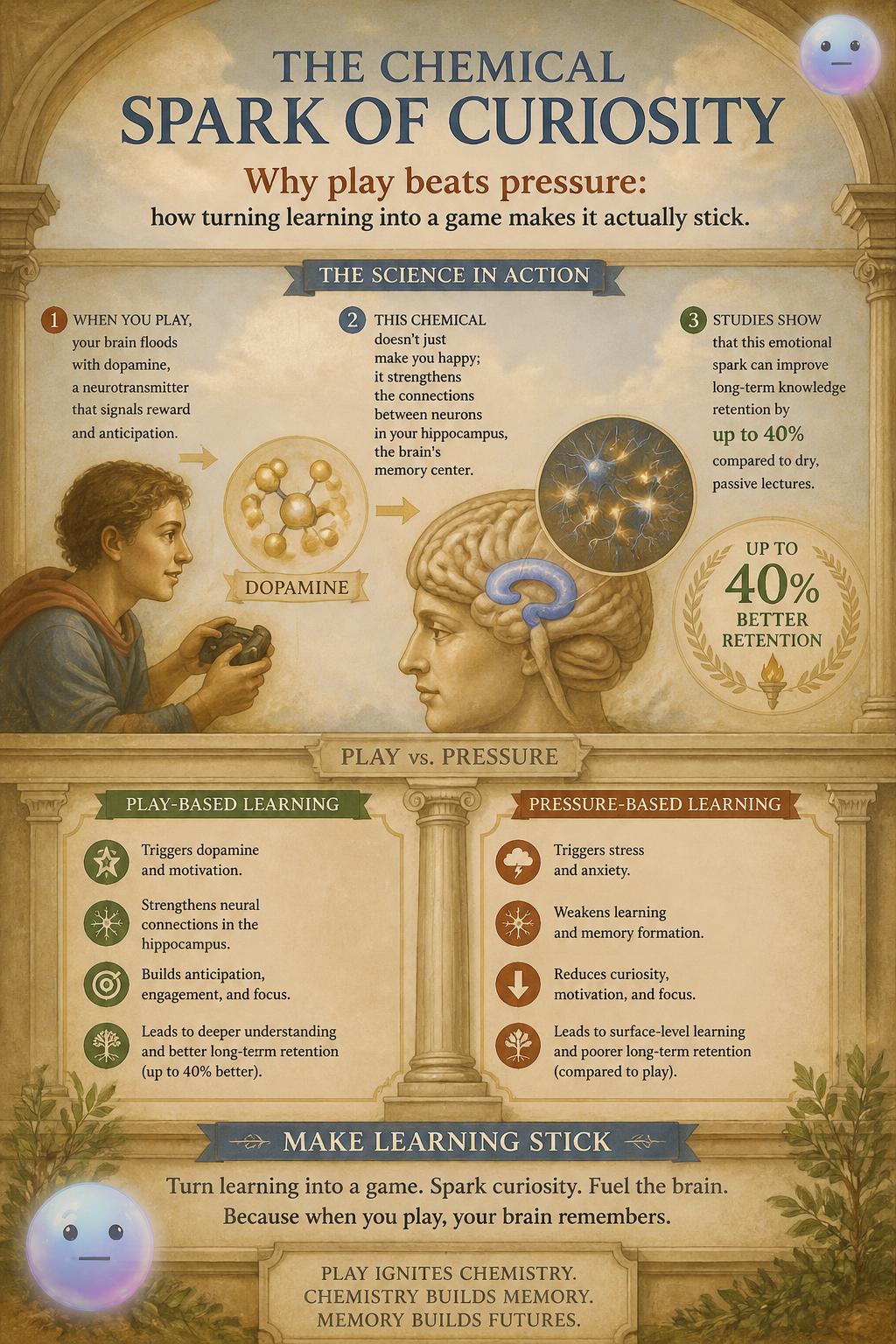 The chemical spark of curiosity