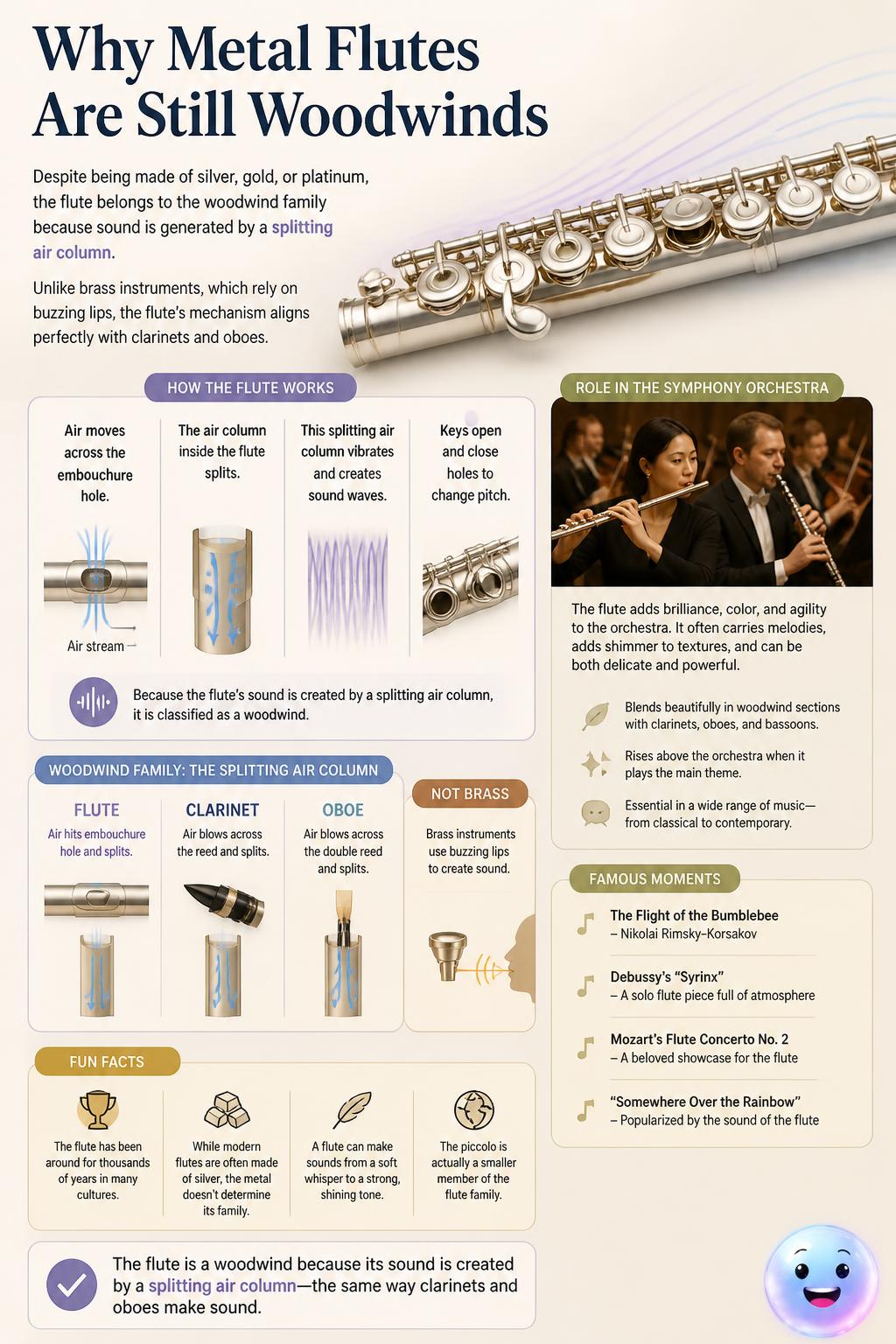 Why metal flutes are still woodwinds