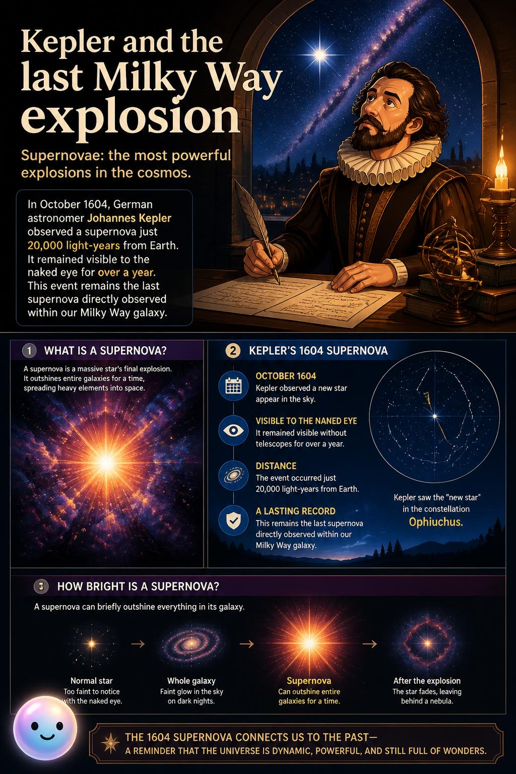 Kepler and the last Milky Way explosion