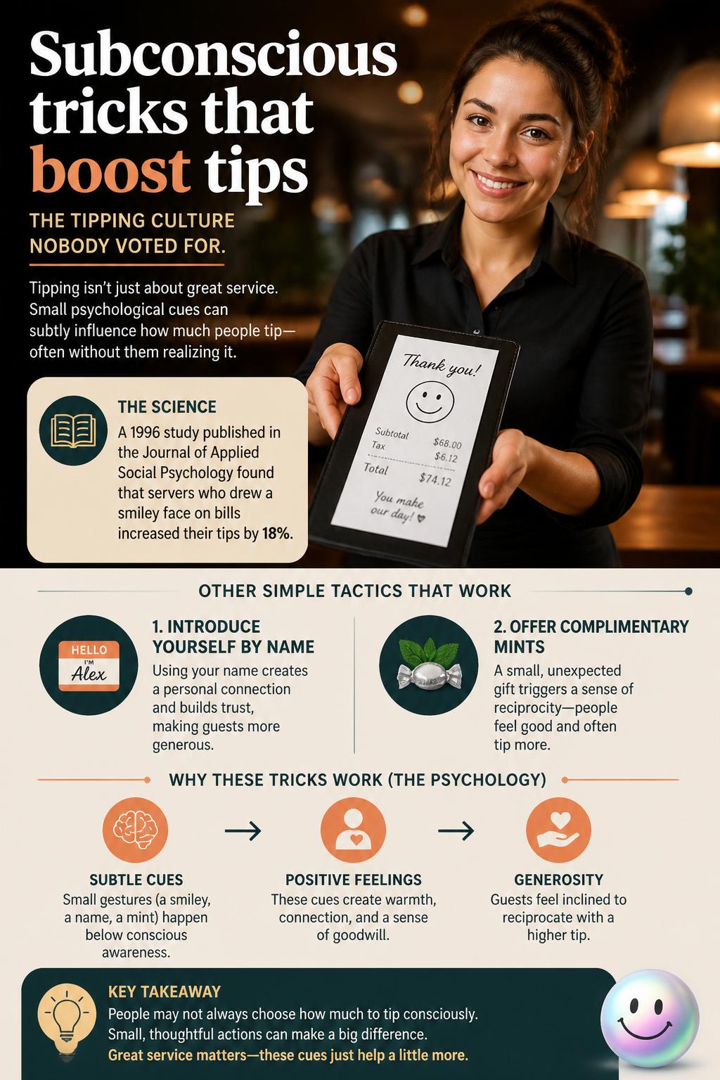 Subconscious tricks that boost tips