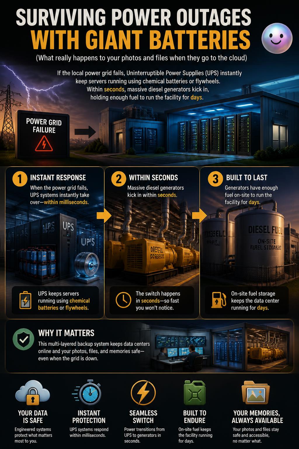 Surviving power outages with giant batteries
