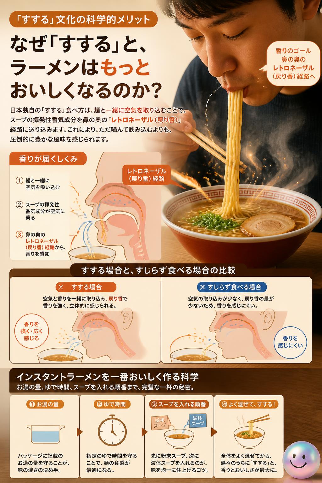 「すする」文化の科学的メリット